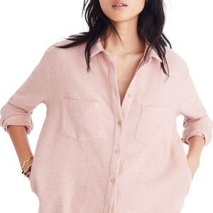 Madewell Flannel Sunday Shirt in Antique Coral